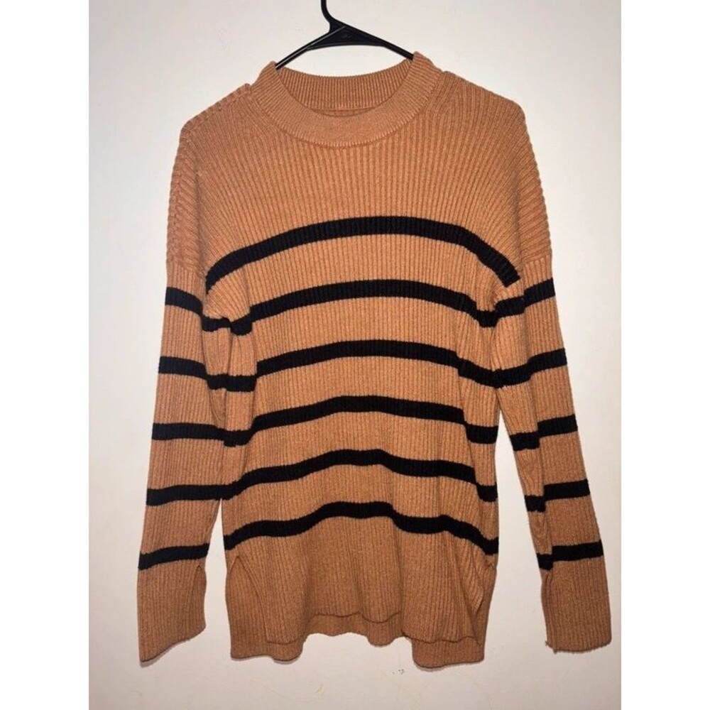 Abercrombie & Fitch Soft A&F Striped Rib-Knit Crew Neck Sweater size xxs